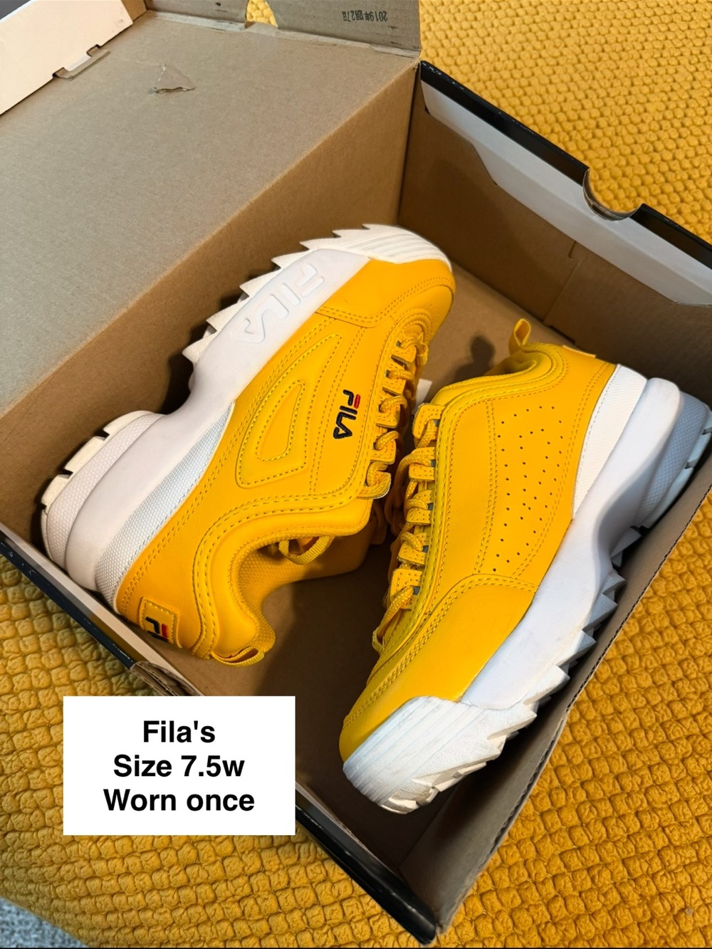 Fila Yellow Women's Disruptor Sneakers